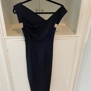 Black halo mid length dress